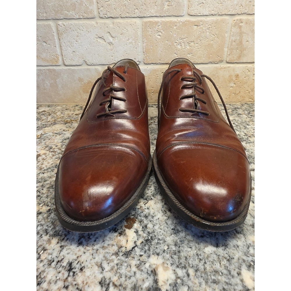 COLE HAAN Men's Williams Cap Toe Leather Dress Oxford - Size 10.5- Cognac